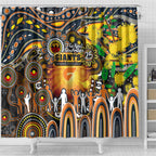 NAIDOC Week 2025 Giants Football Shower Curtain Aboriginal Dot Painting