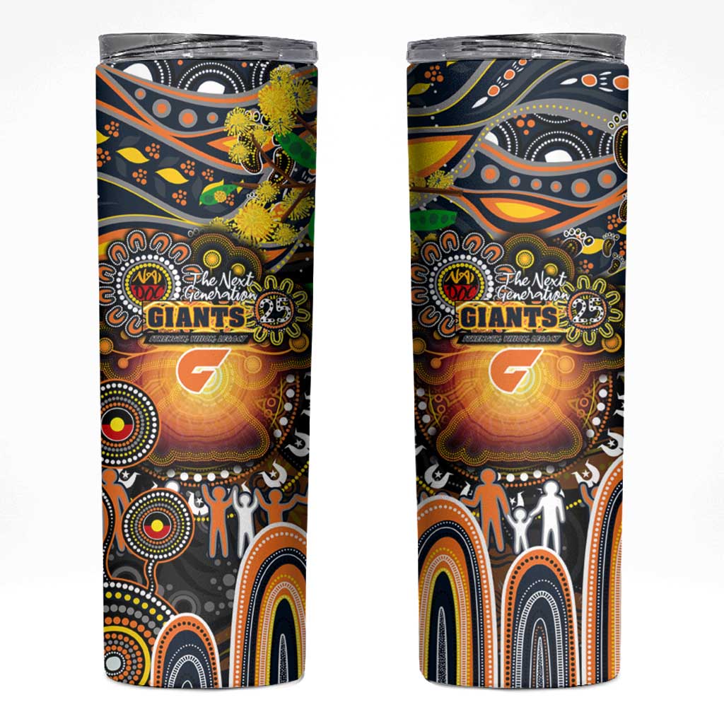 NAIDOC Week 2025 Giants Football Skinny Tumbler Aboriginal Dot Painting