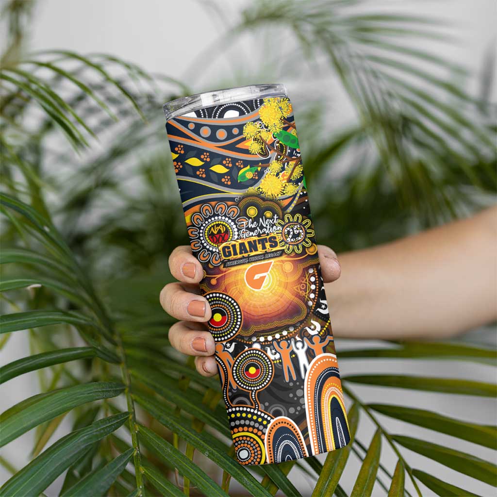 NAIDOC Week 2025 Giants Football Skinny Tumbler Aboriginal Dot Painting
