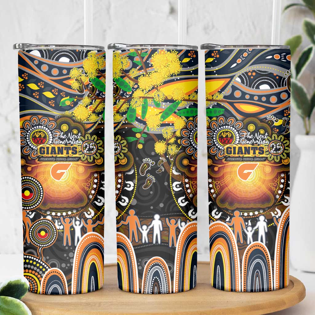 NAIDOC Week 2025 Giants Football Skinny Tumbler Aboriginal Dot Painting