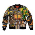 Personalised NAIDOC Week 2025 Giants Football Sleeve Zip Bomber Jacket Aboriginal Dot Painting