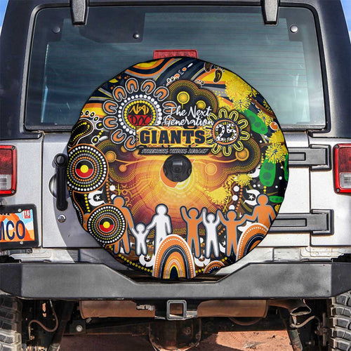 NAIDOC Week 2025 Giants Football Spare Tire Cover Aboriginal Dot Painting