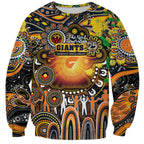 Personalised NAIDOC Week 2025 Giants Football Sweatshirt Aboriginal Dot Painting