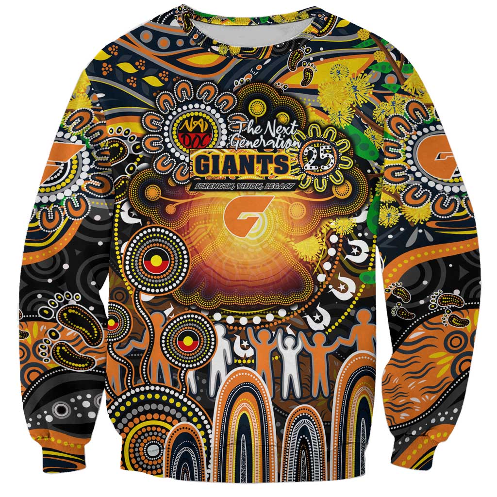 Personalised NAIDOC Week 2025 Giants Football Sweatshirt Aboriginal Dot Painting