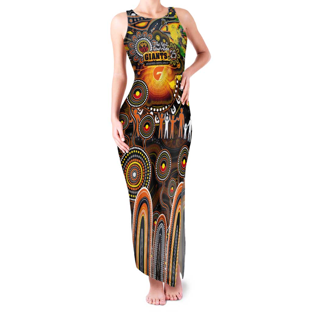 Personalised NAIDOC Week 2025 Giants Football Tank Maxi Dress Aboriginal Dot Painting