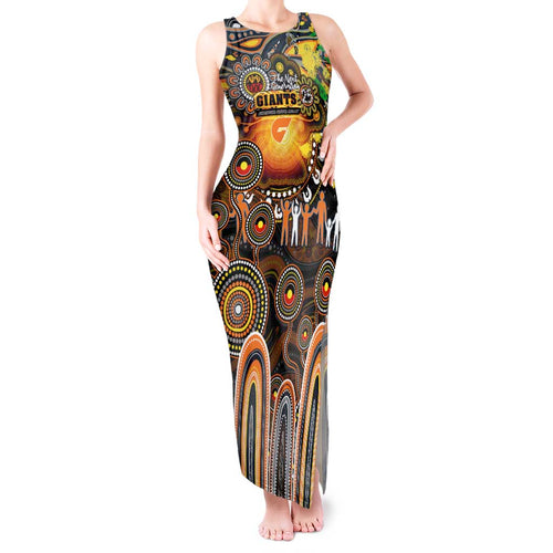 Personalised NAIDOC Week 2025 Giants Football Tank Maxi Dress Aboriginal Dot Painting