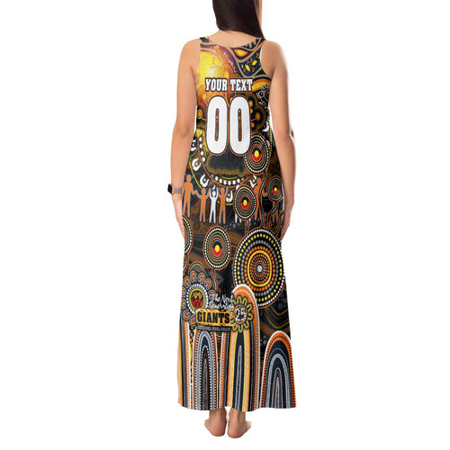 Personalised NAIDOC Week 2025 Giants Football Tank Maxi Dress Aboriginal Dot Painting