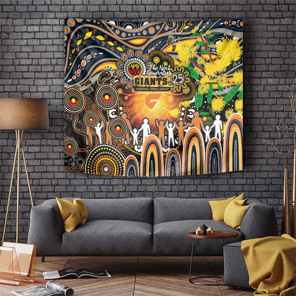 NAIDOC Week 2025 Giants Football Tapestry Aboriginal Dot Painting