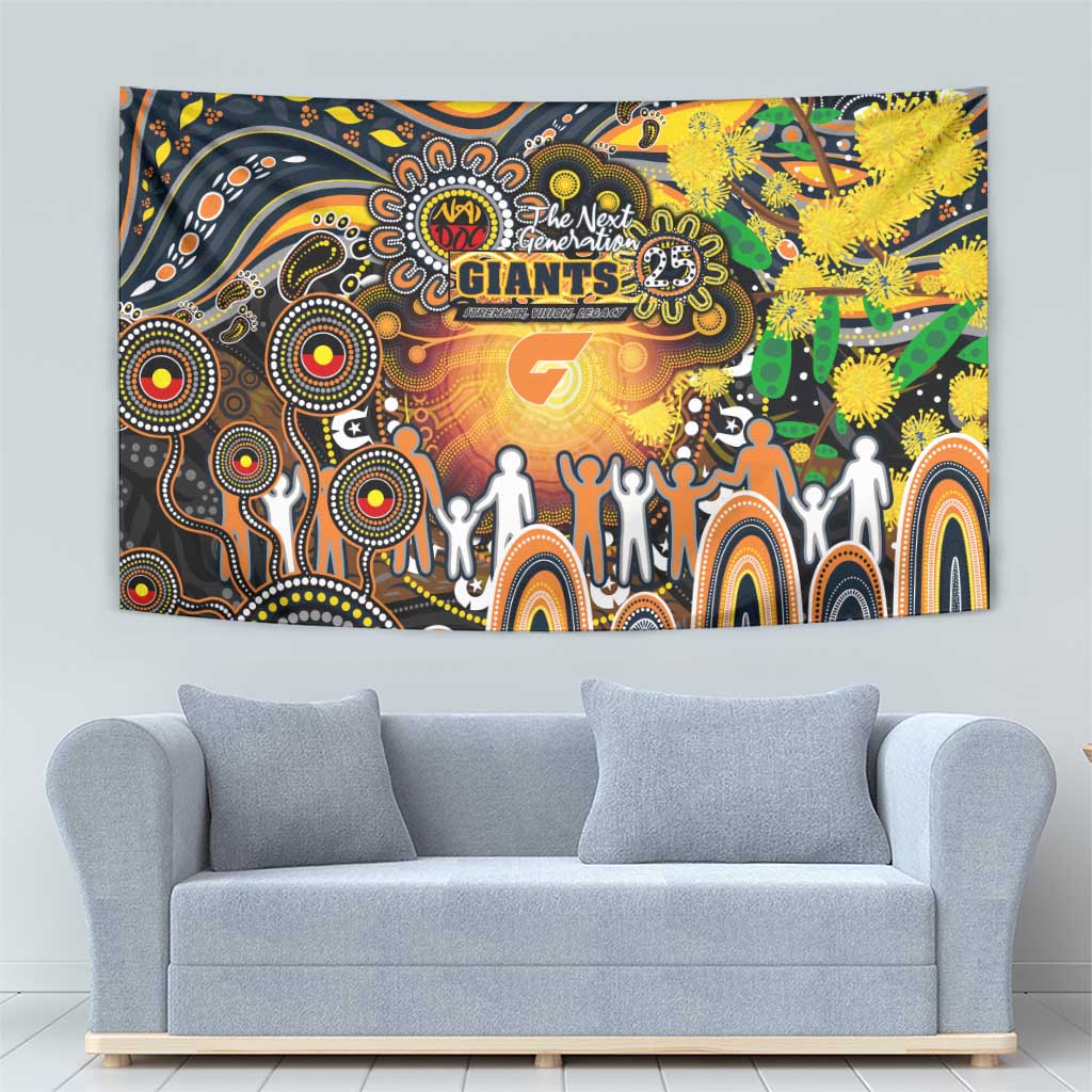 NAIDOC Week 2025 Giants Football Tapestry Aboriginal Dot Painting
