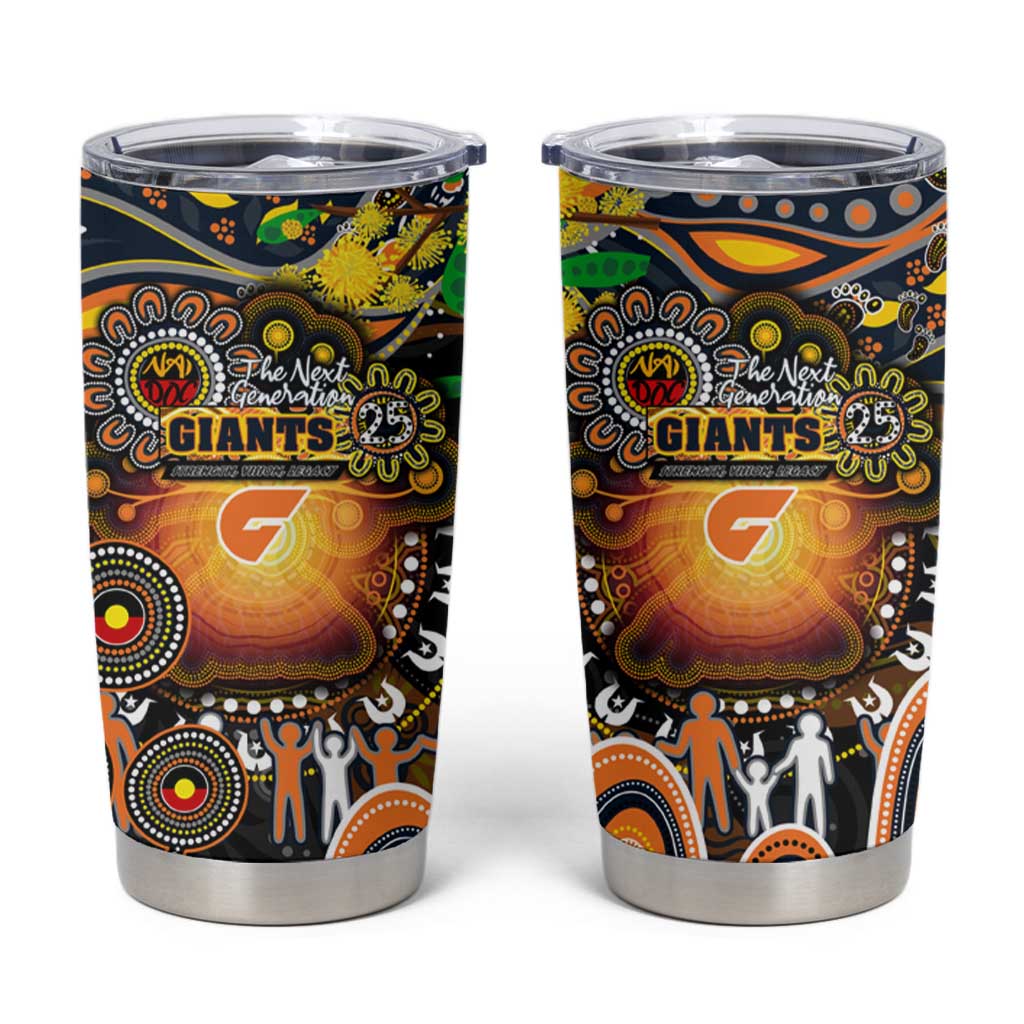 NAIDOC Week 2025 Giants Football Tumbler Cup Aboriginal Dot Painting
