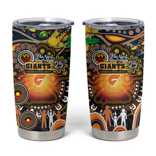 NAIDOC Week 2025 Giants Football Tumbler Cup Aboriginal Dot Painting