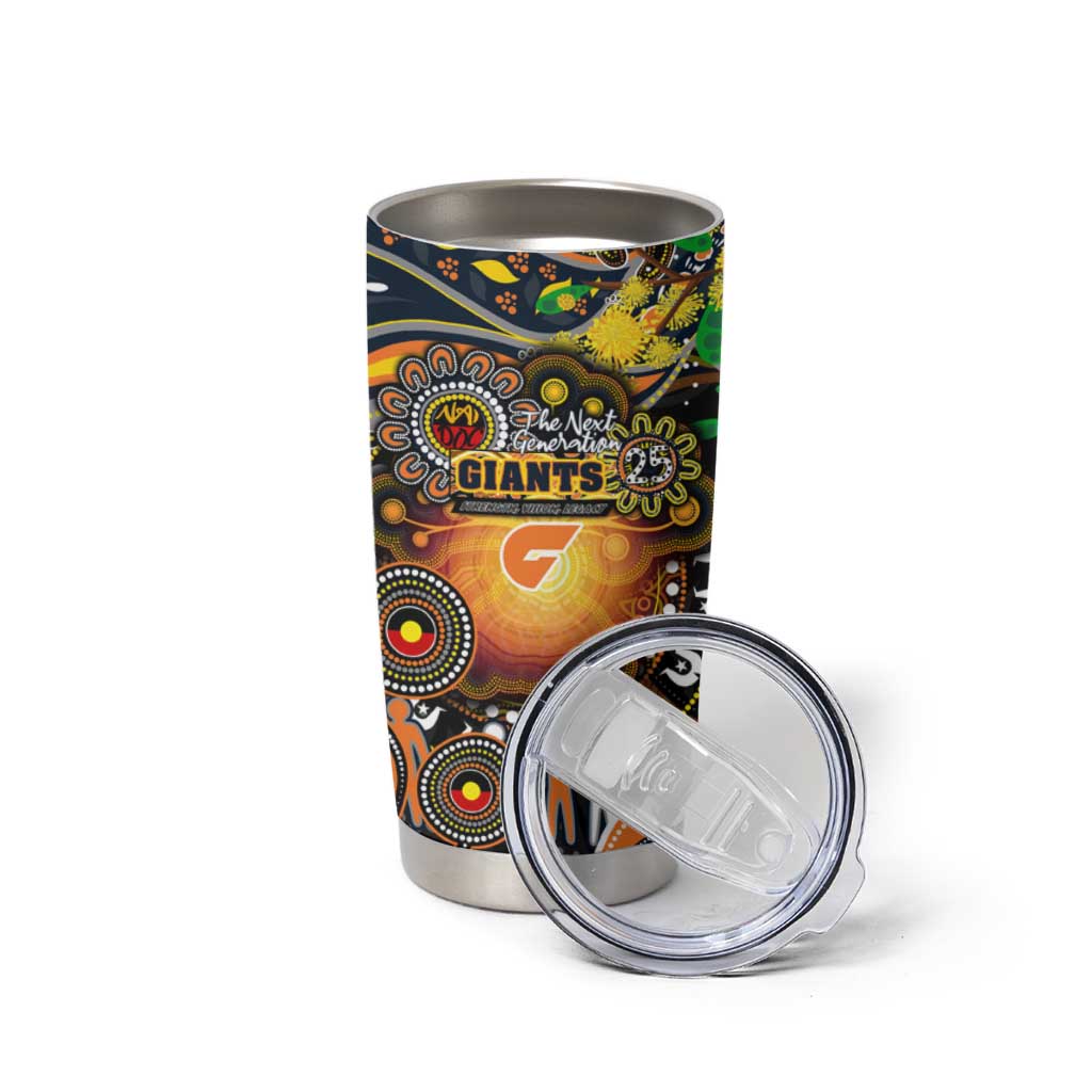 NAIDOC Week 2025 Giants Football Tumbler Cup Aboriginal Dot Painting