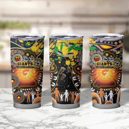 NAIDOC Week 2025 Giants Football Tumbler Cup Aboriginal Dot Painting