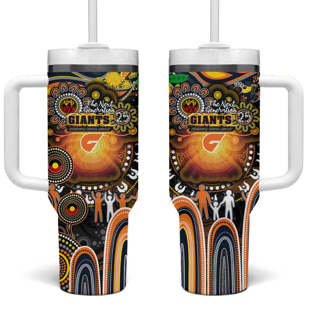 NAIDOC Week 2025 Giants Football Tumbler With Handle Aboriginal Dot Painting