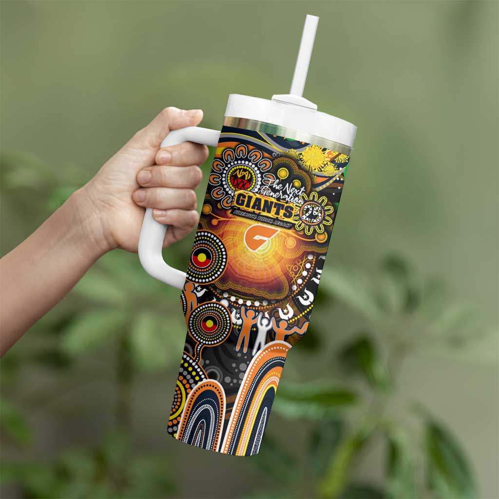 NAIDOC Week 2025 Giants Football Tumbler With Handle Aboriginal Dot Painting