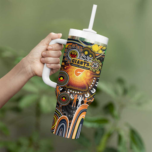 NAIDOC Week 2025 Giants Football Tumbler With Handle Aboriginal Dot Painting