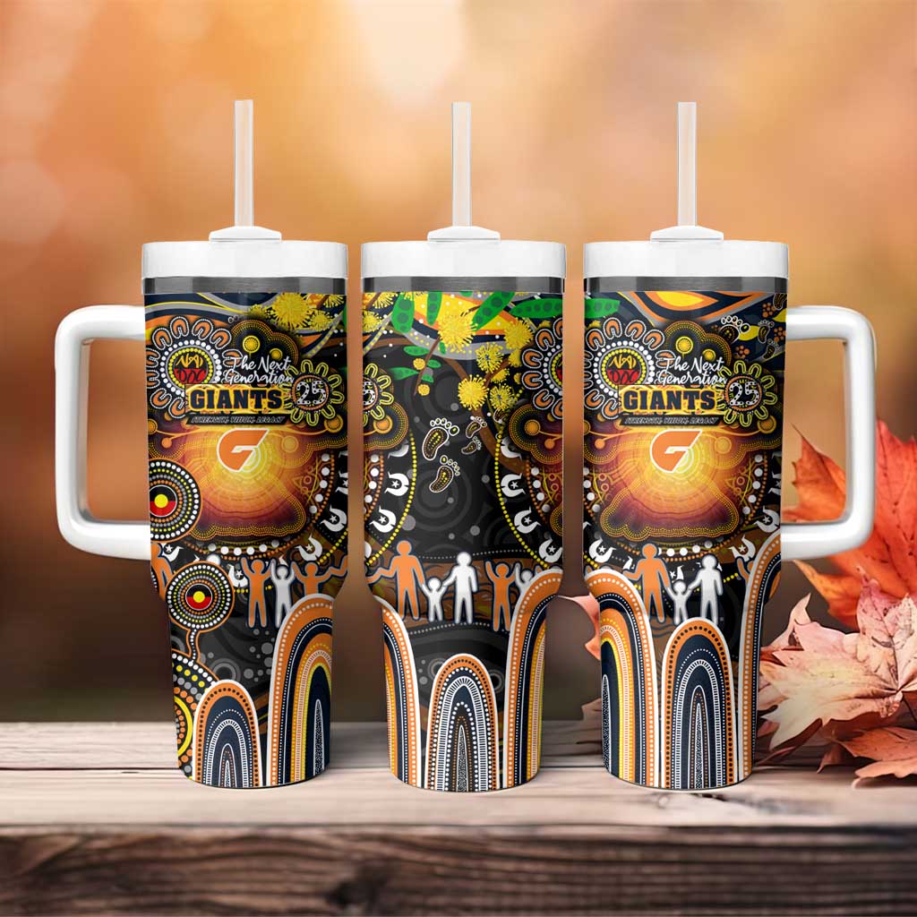 NAIDOC Week 2025 Giants Football Tumbler With Handle Aboriginal Dot Painting