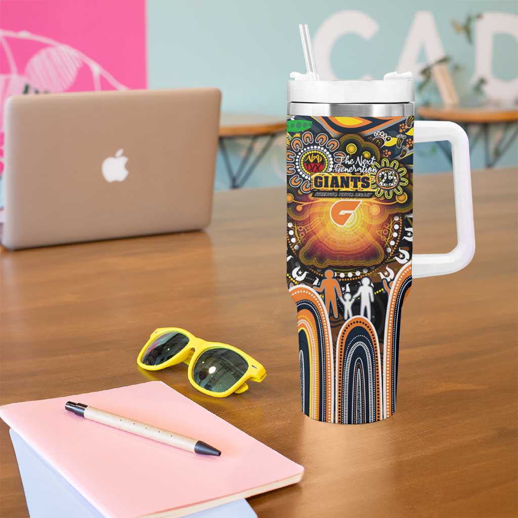 NAIDOC Week 2025 Giants Football Tumbler With Handle Aboriginal Dot Painting