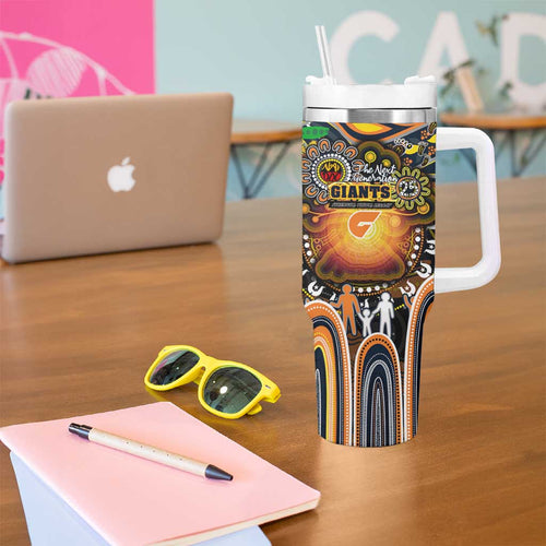 NAIDOC Week 2025 Giants Football Tumbler With Handle Aboriginal Dot Painting