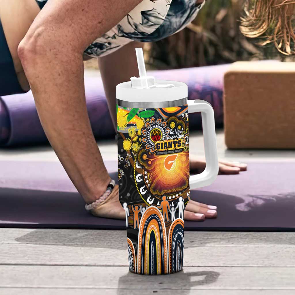 NAIDOC Week 2025 Giants Football Tumbler With Handle Aboriginal Dot Painting