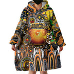 Personalised NAIDOC Week 2025 Giants Football Wearable Blanket Hoodie Aboriginal Dot Painting