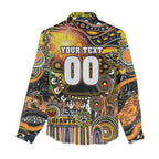 Personalised NAIDOC Week 2025 Giants Football Women Casual Shirt Aboriginal Dot Painting