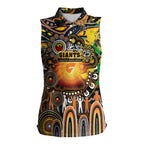 Personalised NAIDOC Week 2025 Giants Football Women Sleeveless Polo Shirt Aboriginal Dot Painting