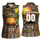 Personalised NAIDOC Week 2025 Giants Football Women Sleeveless Polo Shirt Aboriginal Dot Painting