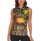 Personalised NAIDOC Week 2025 Giants Football Women Sleeveless Polo Shirt Aboriginal Dot Painting