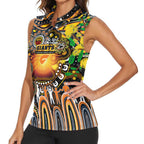 Personalised NAIDOC Week 2025 Giants Football Women Sleeveless Polo Shirt Aboriginal Dot Painting