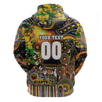 Personalised NAIDOC Week 2025 Giants Football Zip Hoodie Aboriginal Dot Painting