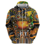 Personalised NAIDOC Week 2025 Giants Football Zip Hoodie Aboriginal Dot Painting