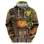 Personalised NAIDOC Week 2025 Giants Football Zip Hoodie Aboriginal Dot Painting