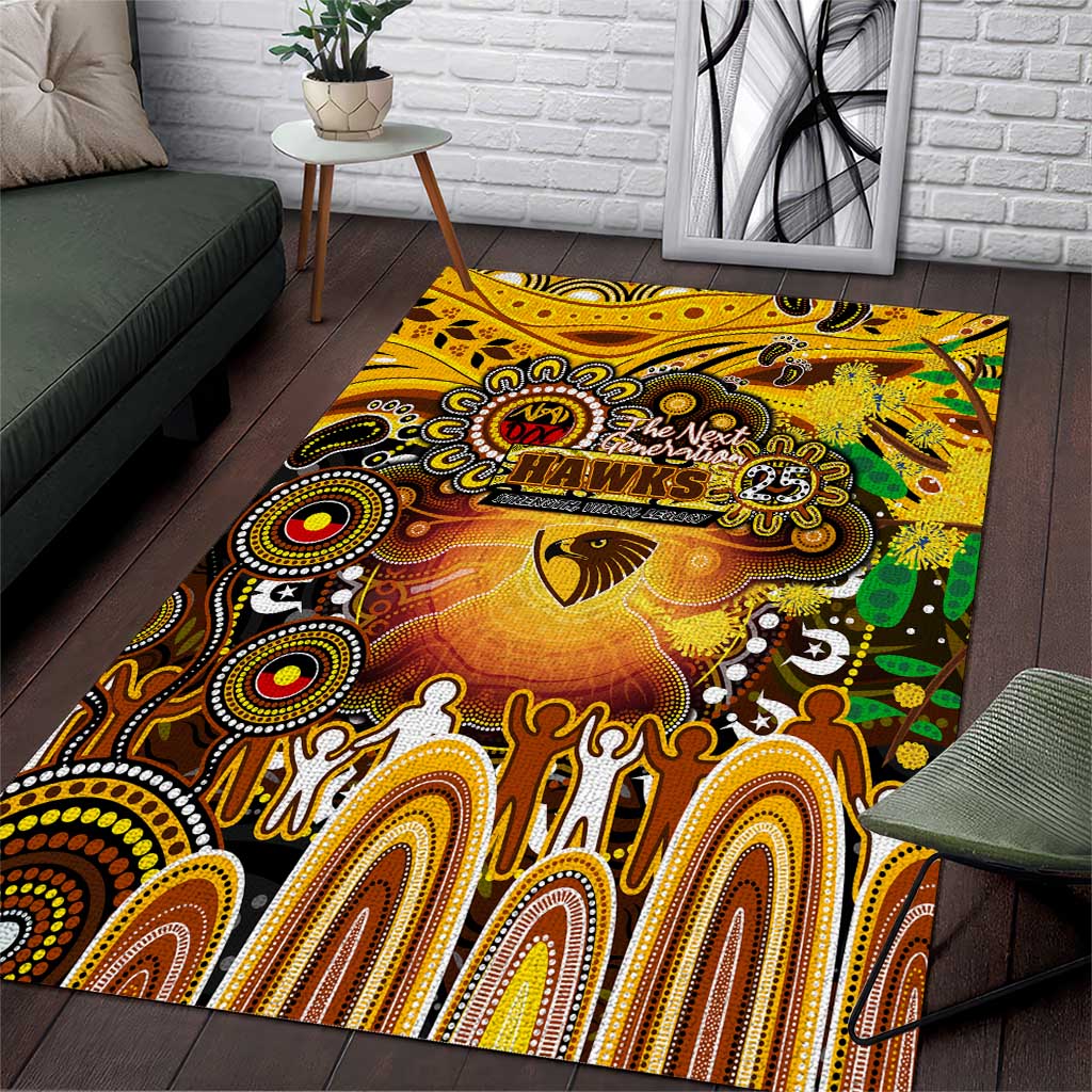 NAIDOC Week 2025 Hawks Football Area Rug Aboriginal Dot Painting