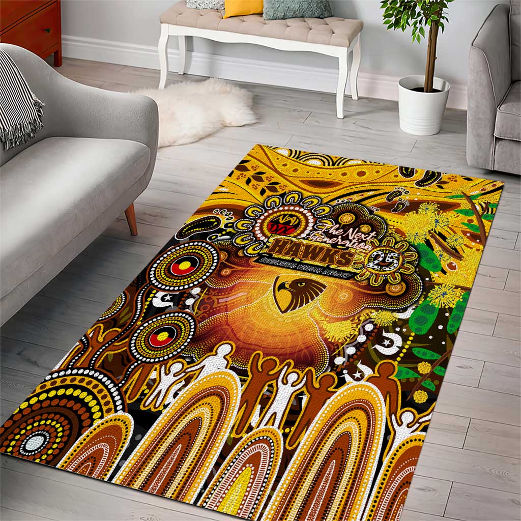 NAIDOC Week 2025 Hawks Football Area Rug Aboriginal Dot Painting