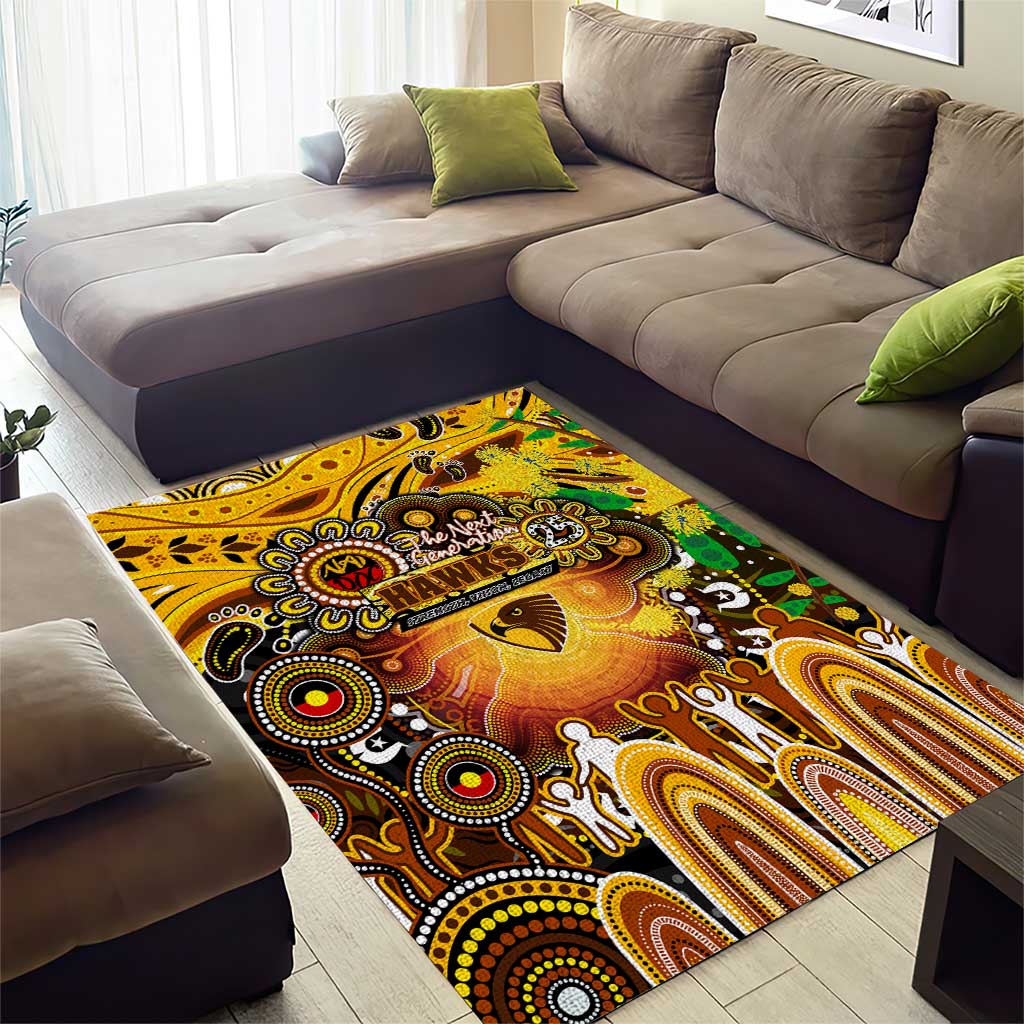 NAIDOC Week 2025 Hawks Football Area Rug Aboriginal Dot Painting
