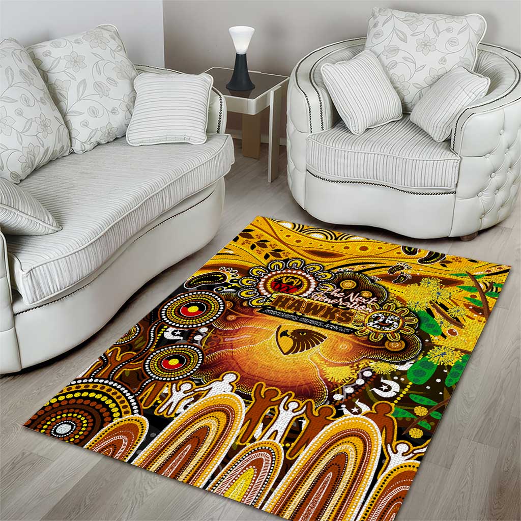 NAIDOC Week 2025 Hawks Football Area Rug Aboriginal Dot Painting