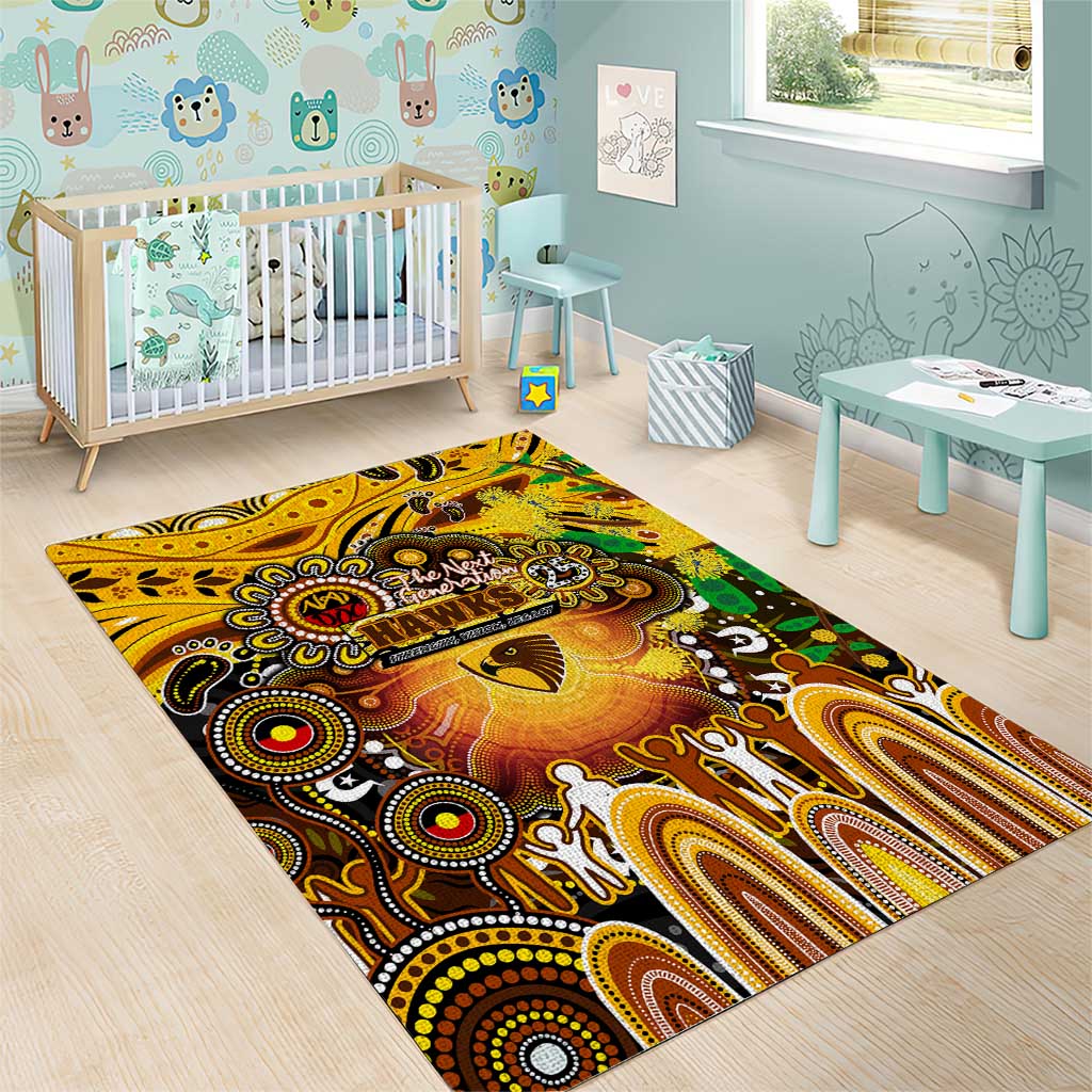 NAIDOC Week 2025 Hawks Football Area Rug Aboriginal Dot Painting