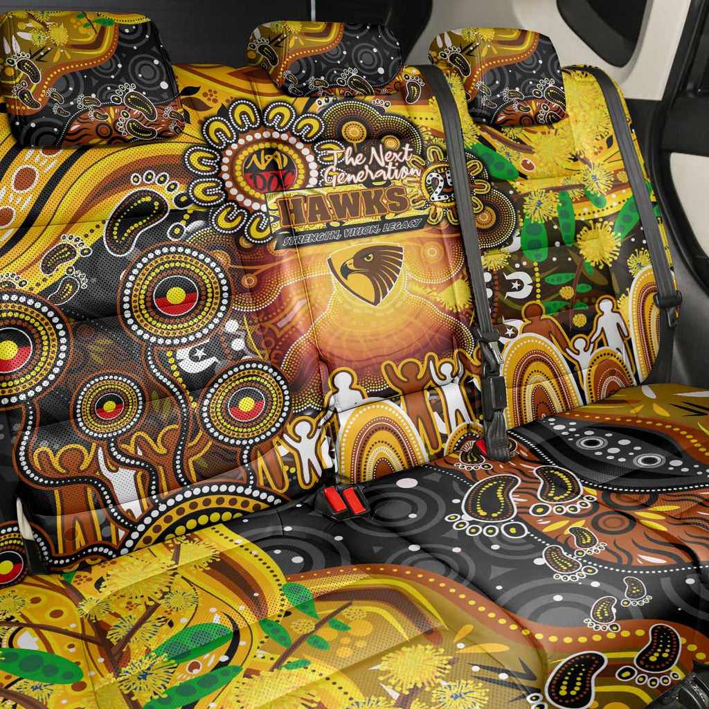 NAIDOC Week 2025 Hawks Football Back Car Seat Cover Aboriginal Dot Painting