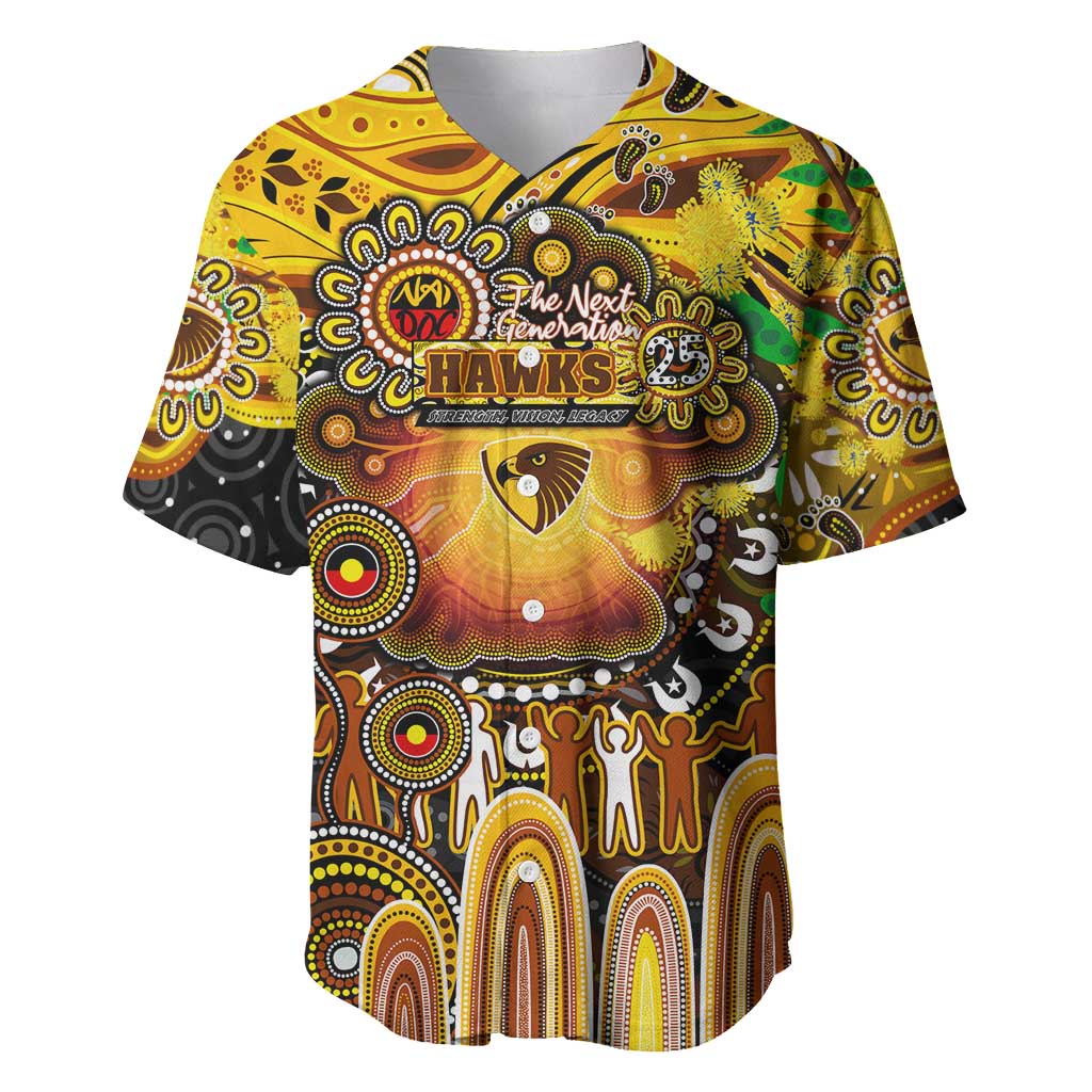 Personalised NAIDOC Week 2025 Hawks Football Baseball Jersey Aboriginal Dot Painting
