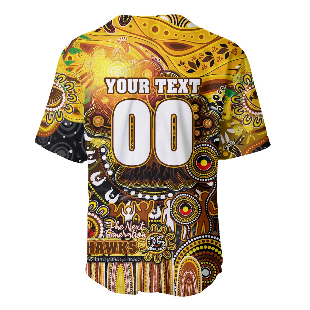 Personalised NAIDOC Week 2025 Hawks Football Baseball Jersey Aboriginal Dot Painting