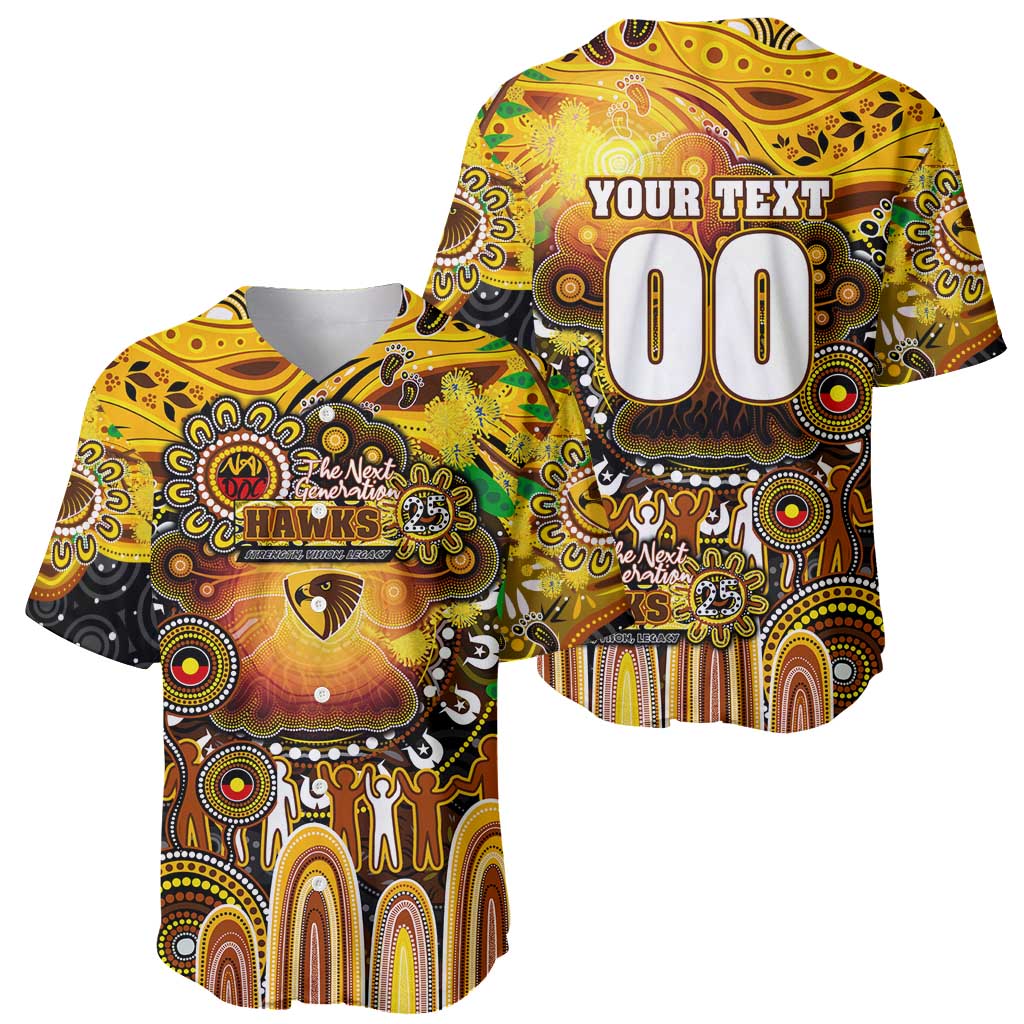 Personalised NAIDOC Week 2025 Hawks Football Baseball Jersey Aboriginal Dot Painting