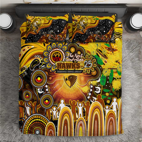 NAIDOC Week 2025 Hawks Football Bedding Set Aboriginal Dot Painting