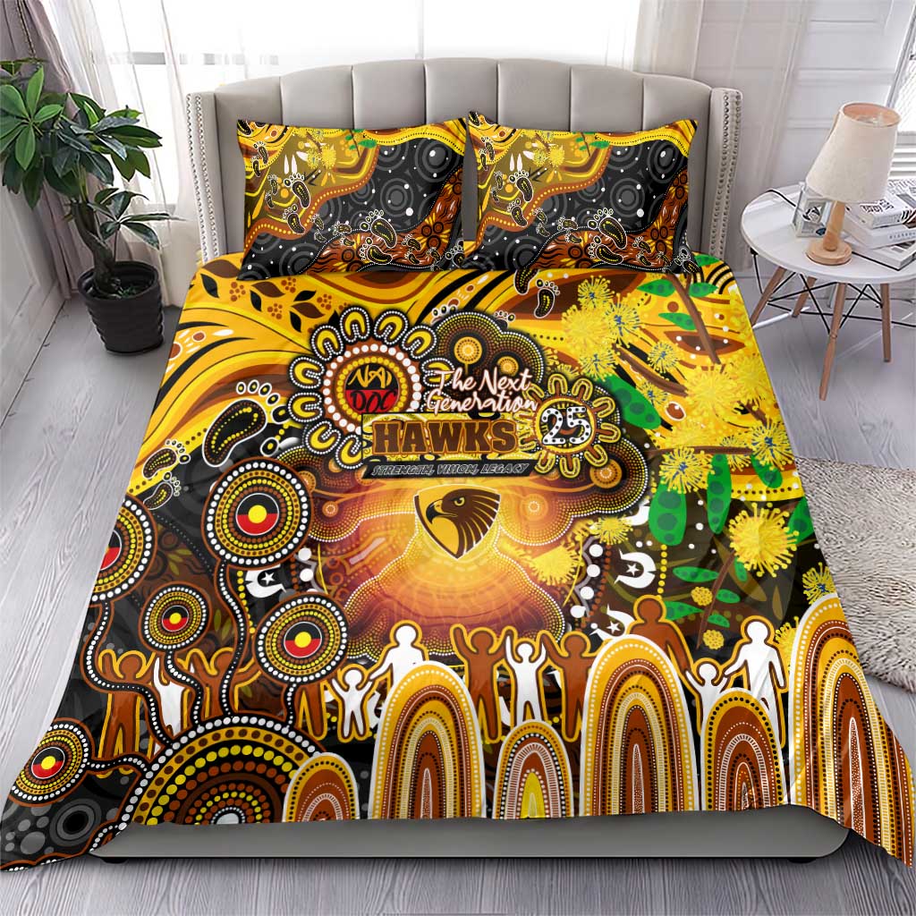 NAIDOC Week 2025 Hawks Football Bedding Set Aboriginal Dot Painting