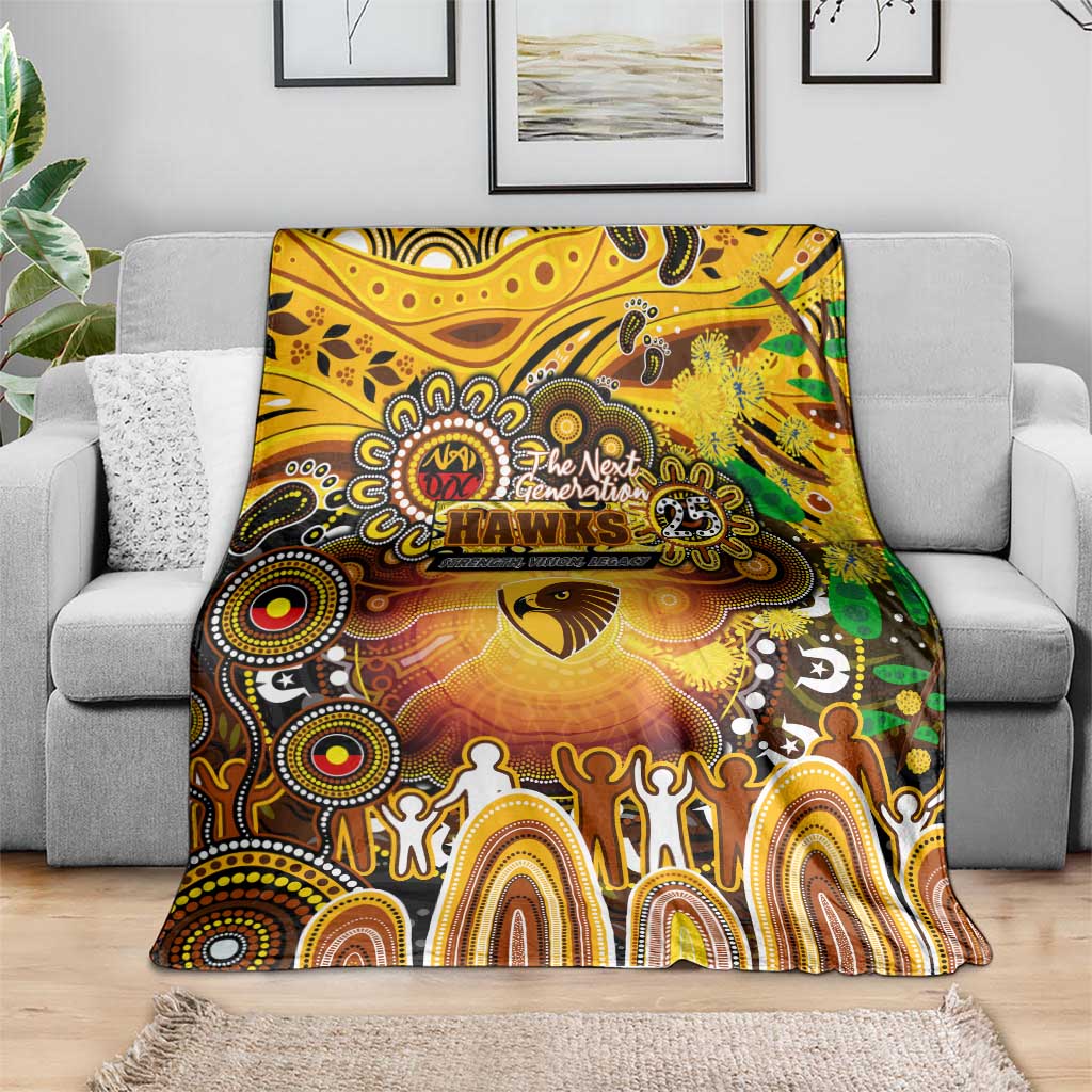 NAIDOC Week 2025 Hawks Football Blanket Aboriginal Dot Painting