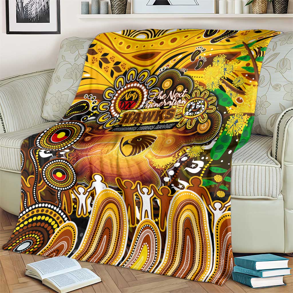 NAIDOC Week 2025 Hawks Football Blanket Aboriginal Dot Painting