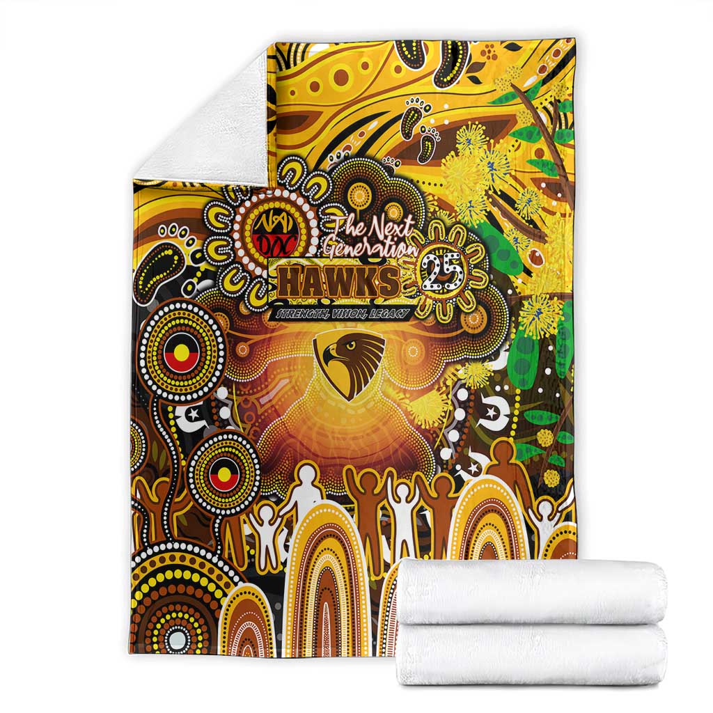 NAIDOC Week 2025 Hawks Football Blanket Aboriginal Dot Painting
