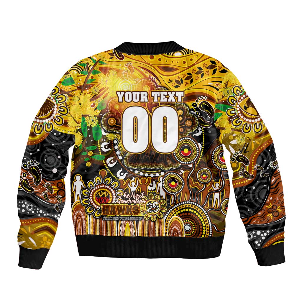 Personalised NAIDOC Week 2025 Hawks Football Bomber Jacket Aboriginal Dot Painting