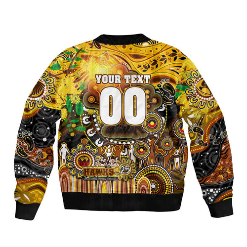 Personalised NAIDOC Week 2025 Hawks Football Bomber Jacket Aboriginal Dot Painting