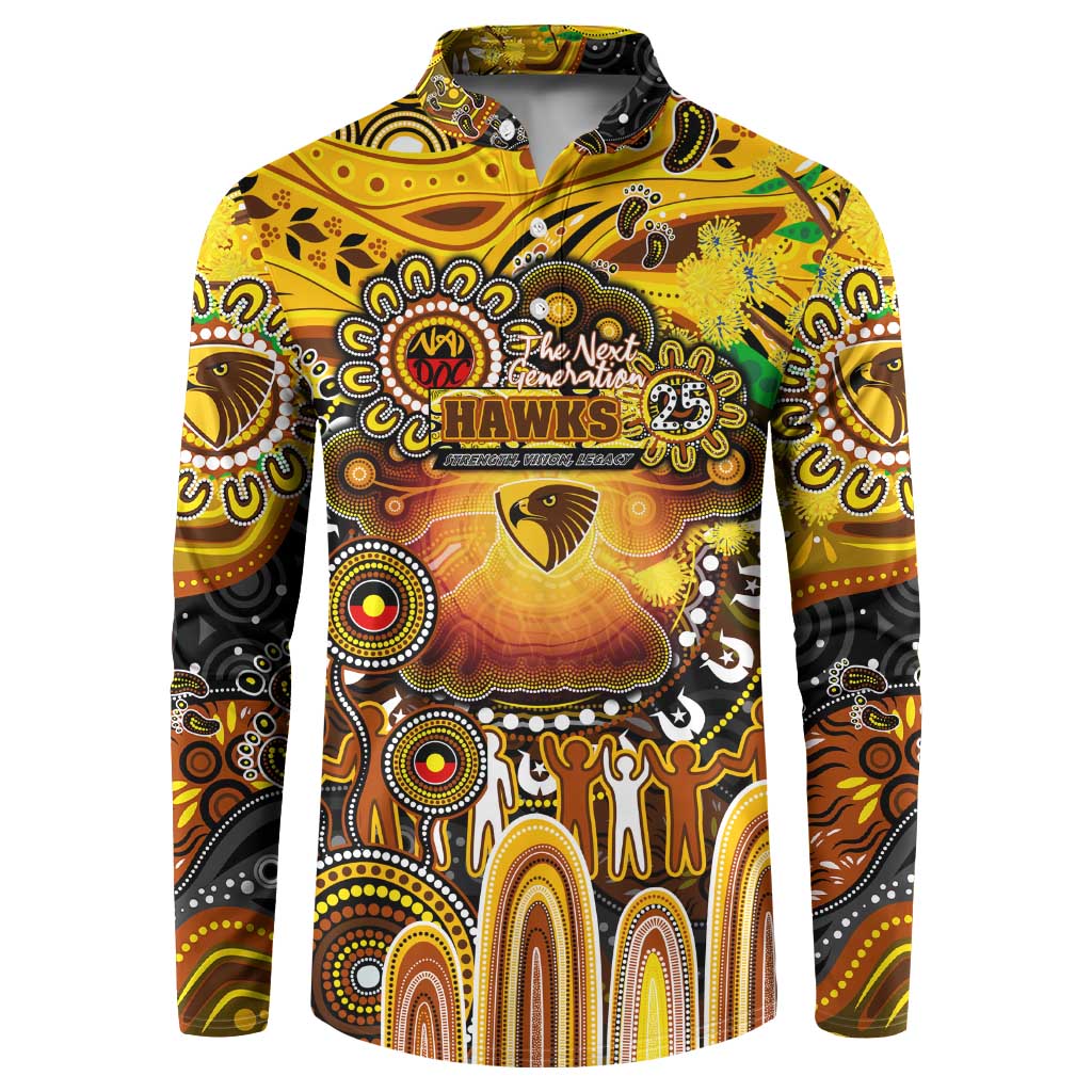 Personalised NAIDOC Week 2025 Hawks Football Button Sweatshirt Aboriginal Dot Painting
